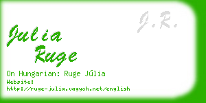 julia ruge business card